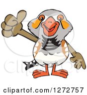 Clipart Of A Happy Zebra Finch Bird Giving A Thumb Up Royalty Free Vector Illustration