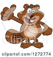 Poster, Art Print Of Happy Beaver Giving A Thumb Up