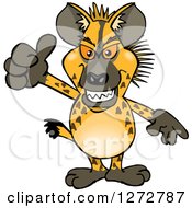 Clipart Of A Hyena Giving A Thumb Up Royalty Free Vector Illustration