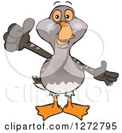 Poster, Art Print Of Happy Goose Presenting And Giving A Thumb Up