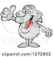 Clipart Of A Happy Dolphin Giving A Thumb Up Royalty Free Vector Illustration by Dennis Holmes Designs
