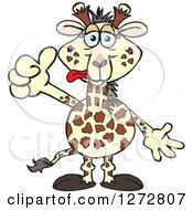 Clipart Of A Silly Giraffe Giving A Thumb Up Royalty Free Vector Illustration by Dennis Holmes Designs