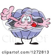 Clipart Of A Happy Clam Giving A Thumb Up Royalty Free Vector Illustration