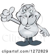 Clipart Of A Happy Dugong Giving A Thumb Up Royalty Free Vector Illustration