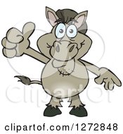 Clipart Of A Happy Donkey Giving A Thumb Up Royalty Free Vector Illustration by Dennis Holmes Designs