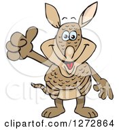 Clipart Of A Happy Armadillo Giving A Thumb Up Royalty Free Vector Illustration by Dennis Holmes Designs
