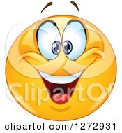 Clipart Of A Crosse Eyed Smiley Emoticon Royalty Free Vector Illustration