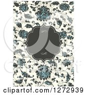 Clipart Of A Vintage Frame With Text Space Over A Floral Vine Background Royalty Free Vector Illustration