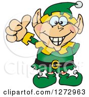 Poster, Art Print Of Happy Male Christmas Elf Giving A Thumb Up