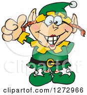 Poster, Art Print Of Happy Female Christmas Elf Giving A Thumb Up
