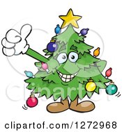 Poster, Art Print Of Happy Christmas Tree Giving A Thumb Up