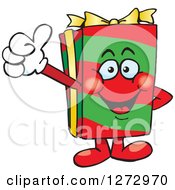 Poster, Art Print Of Happy Christmas Gift Character Giving A Thumb Up
