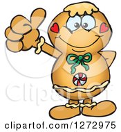Poster, Art Print Of Happy Gingerbread Man Giving A Thumb Up