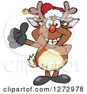 Poster, Art Print Of Happy Rudolph Christmas Reindeer Giving A Thumb Up