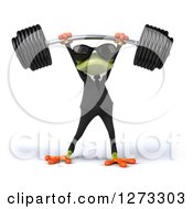 3d Green Springer Business Frog Wearing Sunglasses And Lifting Up A Barbell