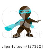 Poster, Art Print Of 3d Brown Man Super Hero Ready To Take Off