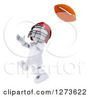 Poster, Art Print Of 3d White Man Football Player Catching