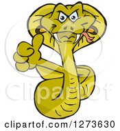 Clipart Of A Cobra Snake Giving A Thumb Up Royalty Free Vector Illustration