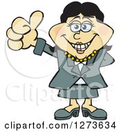 Poster, Art Print Of Happy Asian Business Woman Giving A Thumb Up