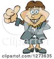 Poster, Art Print Of Happy Hispanic Business Woman Giving A Thumb Up