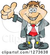 Poster, Art Print Of Happy White Businessman Giving A Thumb Up