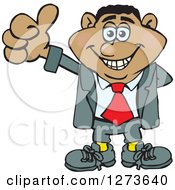 Poster, Art Print Of Happy Black Businessman Giving A Thumb Up