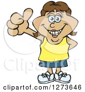 Clipart Of A Happy Hispanic Woman Giving A Thumb Up Royalty Free Vector Illustration