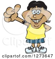 Clipart Of A Happy Casual Black Woman Giving A Thumb Up Royalty Free Vector Illustration