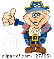 Poster, Art Print Of Happy Red Haired Female Pirate Giving A Thumb Up