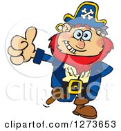 Poster, Art Print Of Happy Red Haired Male Pirate Giving A Thumb Up