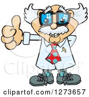 Clipart Of A Happy White Male Senior Scientist Professor Giving A Thumb Up Royalty Free Vector Illustration by Dennis Holmes Designs