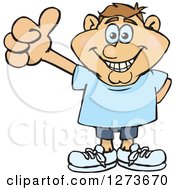 Clipart Of A Happy Caucasian Man Giving A Thumb Up Royalty Free Vector Illustration