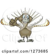 Clipart Of A Happy Lyrebird Giving A Thumb Up Royalty Free Vector Illustration by Dennis Holmes Designs