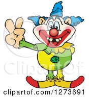 Poster, Art Print Of Happy Clown Gesturing Peace