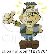 Clipart Of A Happy Frankenstein Giving A Thumb Up Royalty Free Vector Illustration by Dennis Holmes Designs