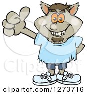Clipart Of A Happy Werewolf Giving A Thumb Up Royalty Free Vector Illustration by Dennis Holmes Designs