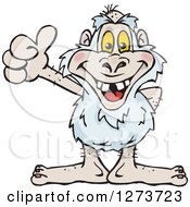 Clipart Of A Happy Yeti Giving A Thumb Up Royalty Free Vector Illustration