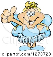 Clipart Of A Happy Blond White Female Fairy Giving A Thumb Up Royalty Free Vector Illustration by Dennis Holmes Designs
