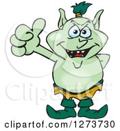 Clipart Of A Happy Goblin Giving A Thumb Up Royalty Free Vector Illustration by Dennis Holmes Designs