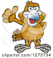Clipart Of A Happy Wedge Tailed Eagle Giving A Thumb Up Royalty Free Vector Illustration
