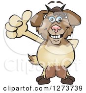 Clipart Of A Happy Nanny Goat Giving A Thumb Up Royalty Free Vector Illustration by Dennis Holmes Designs