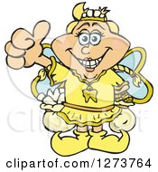 Clipart Of A Happy Tooth Fairy Holding A Thumb Up Royalty Free Vector Illustration by Dennis Holmes Designs
