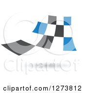 Clipart Of A Black And Green Checker Design And Shadow Royalty Free Vector Illustration
