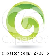 Clipart Of A Green Spiral And Shadow Royalty Free Vector Illustration by cidepix