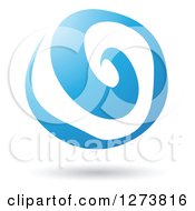 Clipart Of A Blue Spiral And Shadow Royalty Free Vector Illustration by cidepix