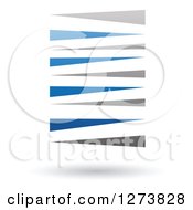 Blue And Gray Stripes Design And Shadow