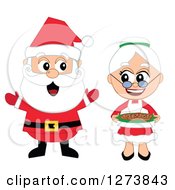 Poster, Art Print Of Happy Welcoming Christmas Mr And Mrs Santa Claus