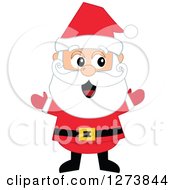 Poster, Art Print Of Happy Welcoming Christmas Santa Claus With Open Arms