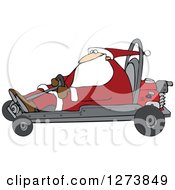 Poster, Art Print Of Santa Driving A Christmas Go Kart
