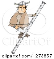Poster, Art Print Of Viking Man Holding A Sword And Climbing A Ladder